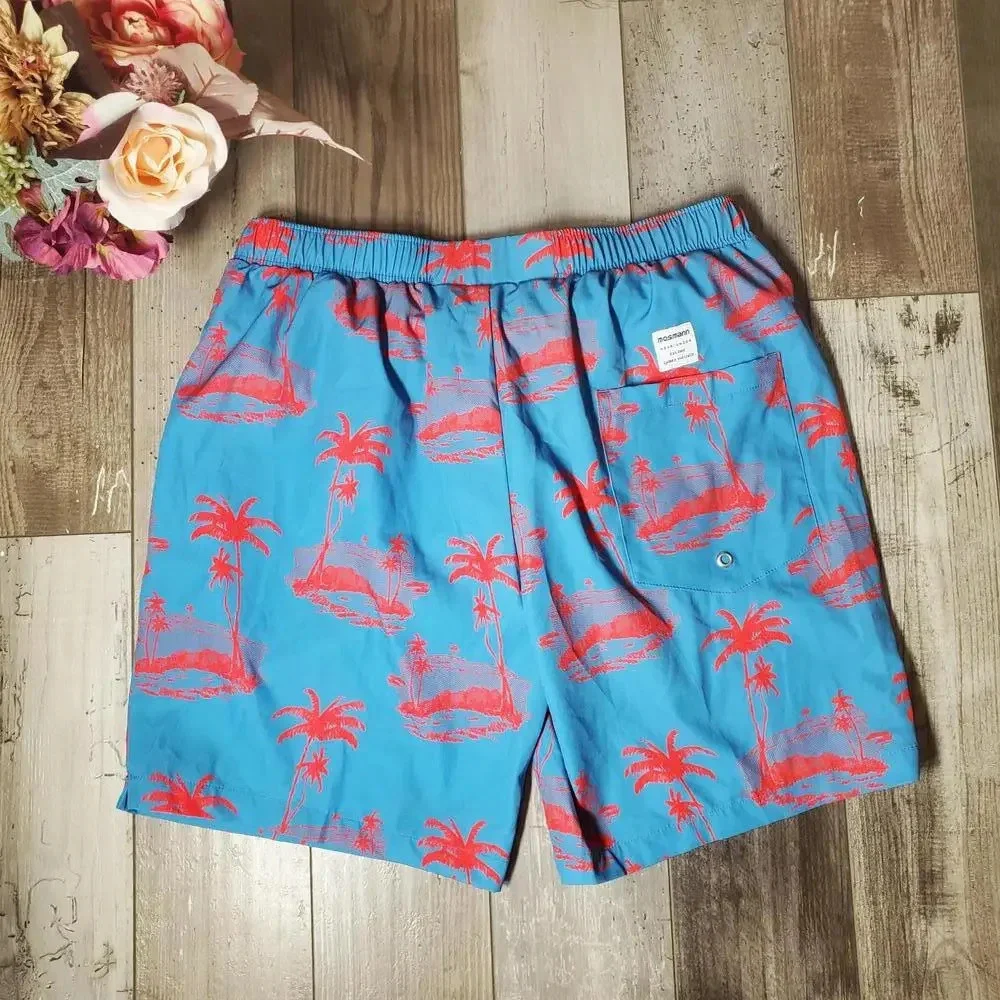 Mosmann Australia Men's Palm Tree Board Shorts Swim Trunks Size Large NWOT